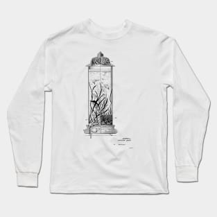 Illuminated Aquarium Vintage Patent Hand Drawing Long Sleeve T-Shirt